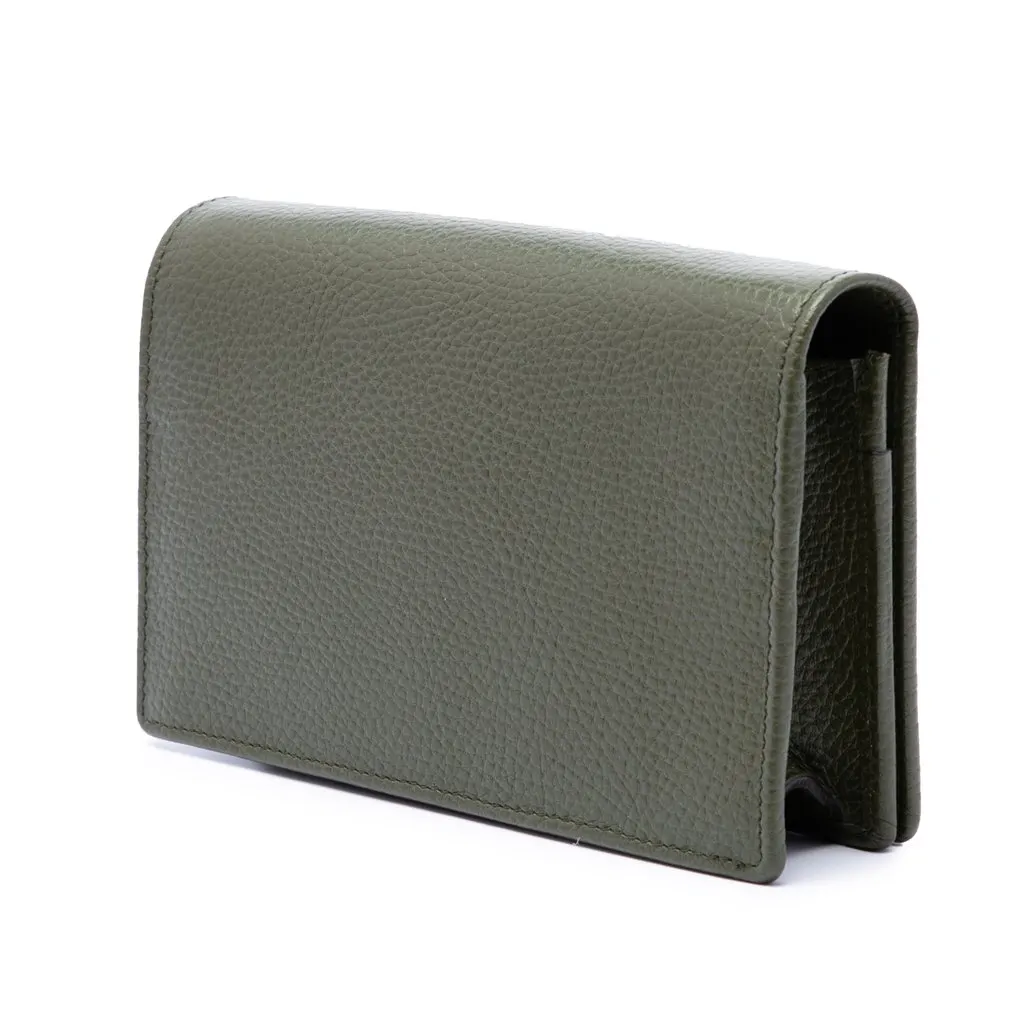 Gucci GG Marmont Calfskin Wallet On Chain Green Leather Very good - Back View