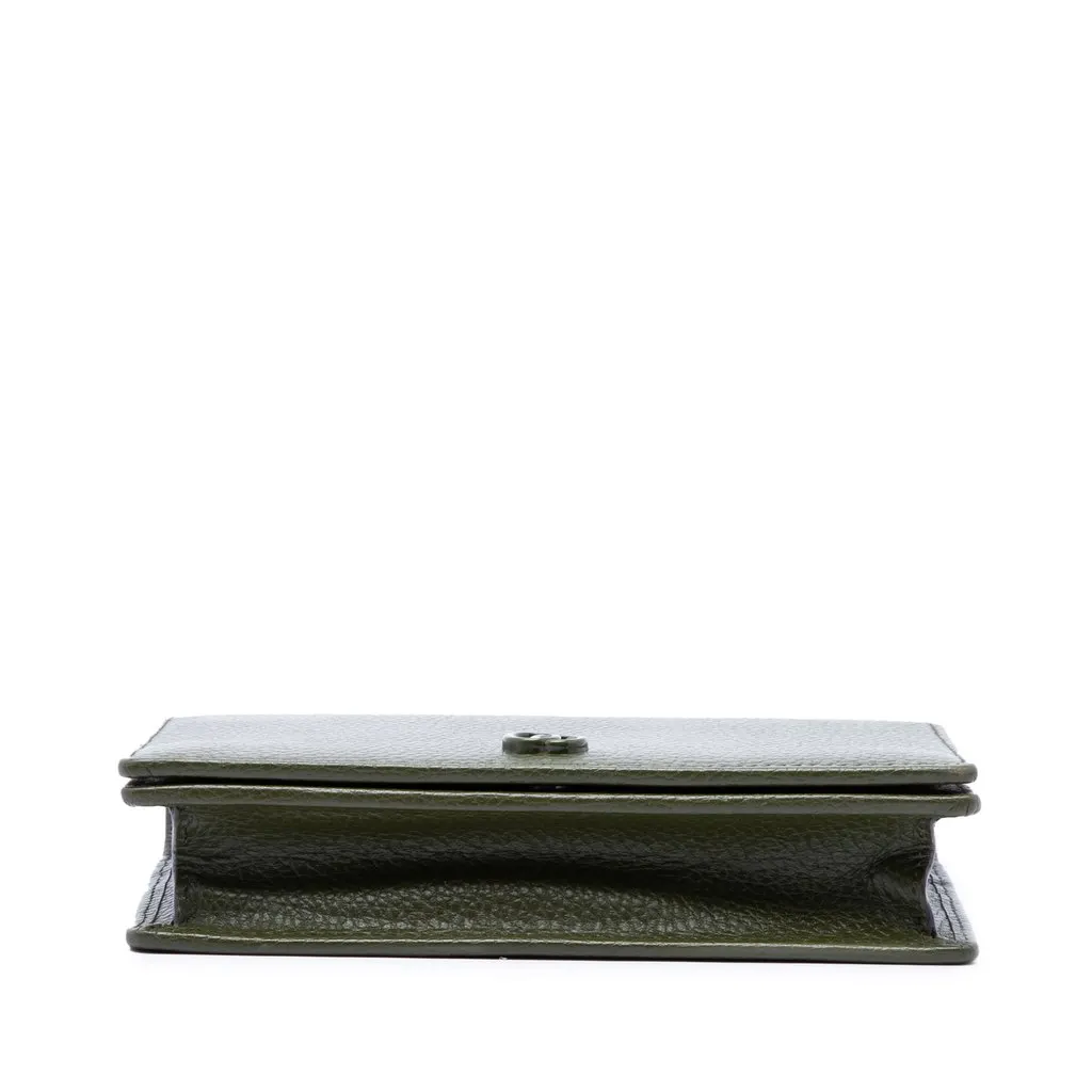 Gucci GG Marmont Calfskin Wallet On Chain Green Leather Very good - Inside View