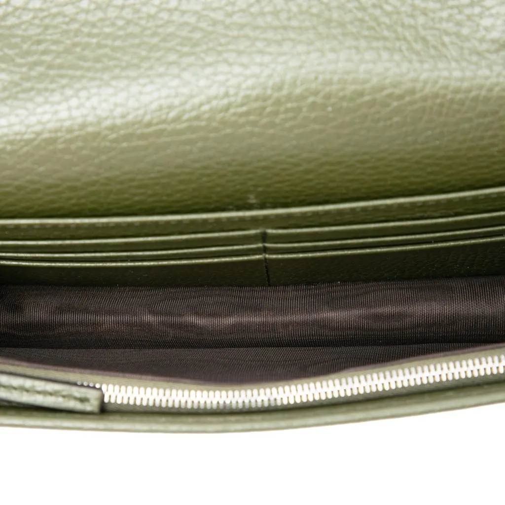 Gucci GG Marmont Calfskin Wallet On Chain Green Leather Very good - Model View
