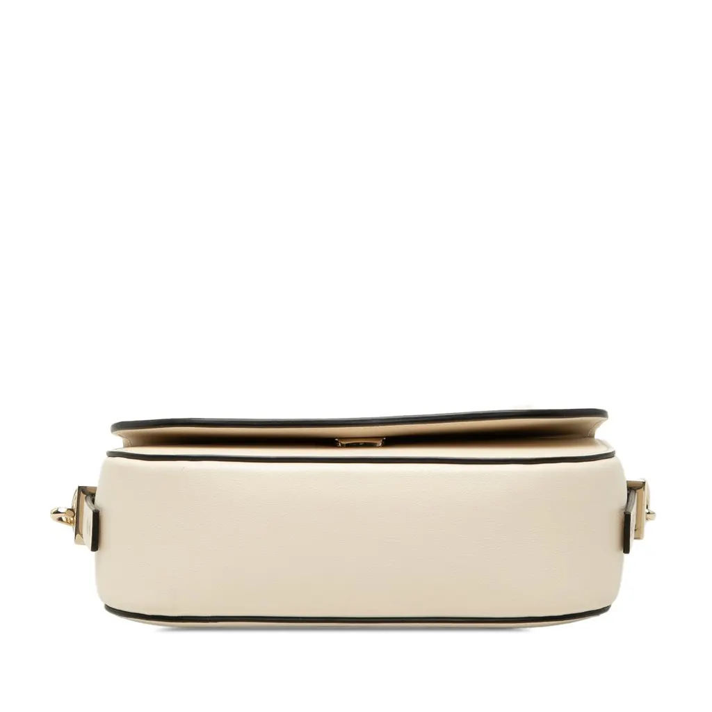 Valentino Small Calfskin VLogo Walk Crossbody White Leather Very good - Inside View