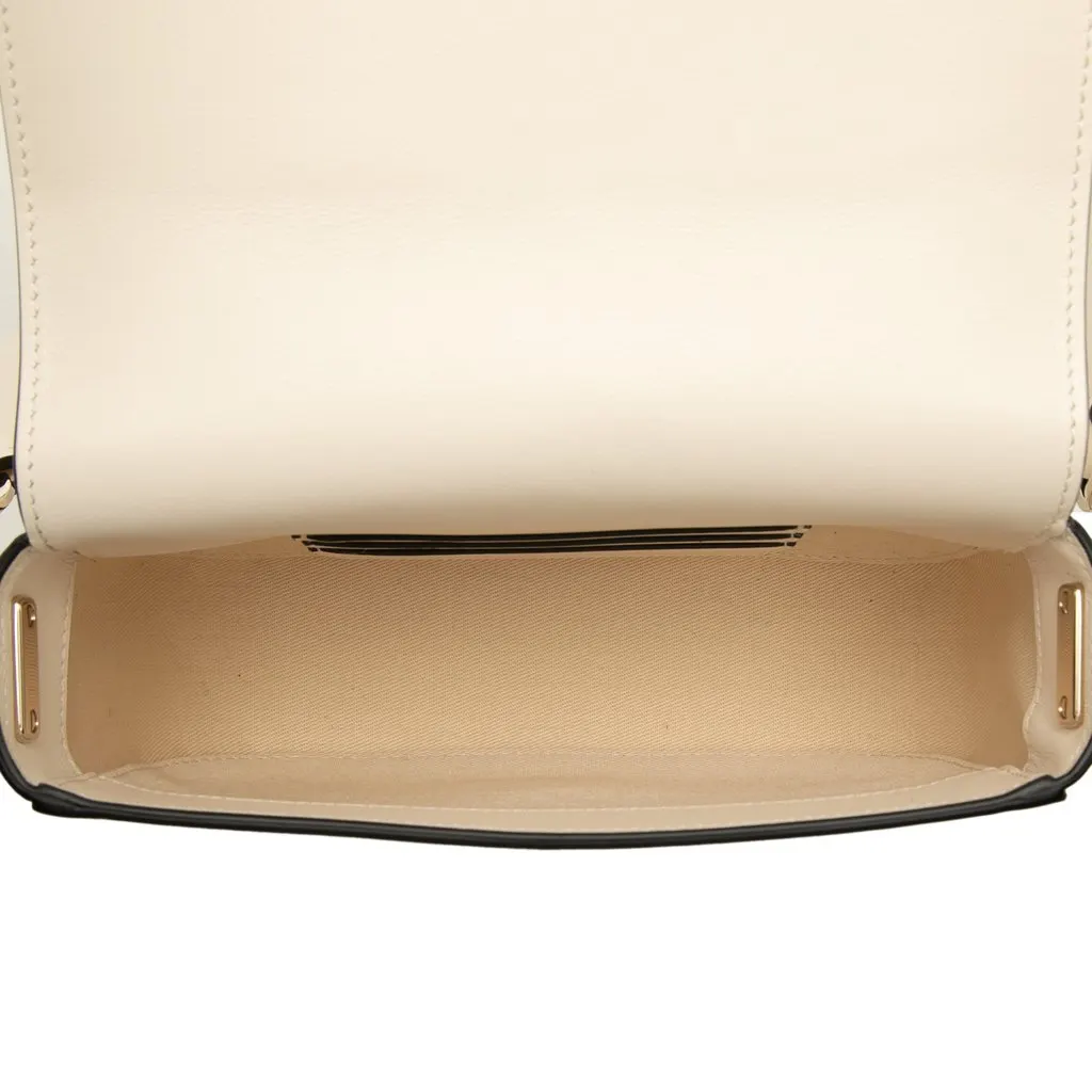Valentino Small Calfskin VLogo Walk Crossbody White Leather Very good - Model View