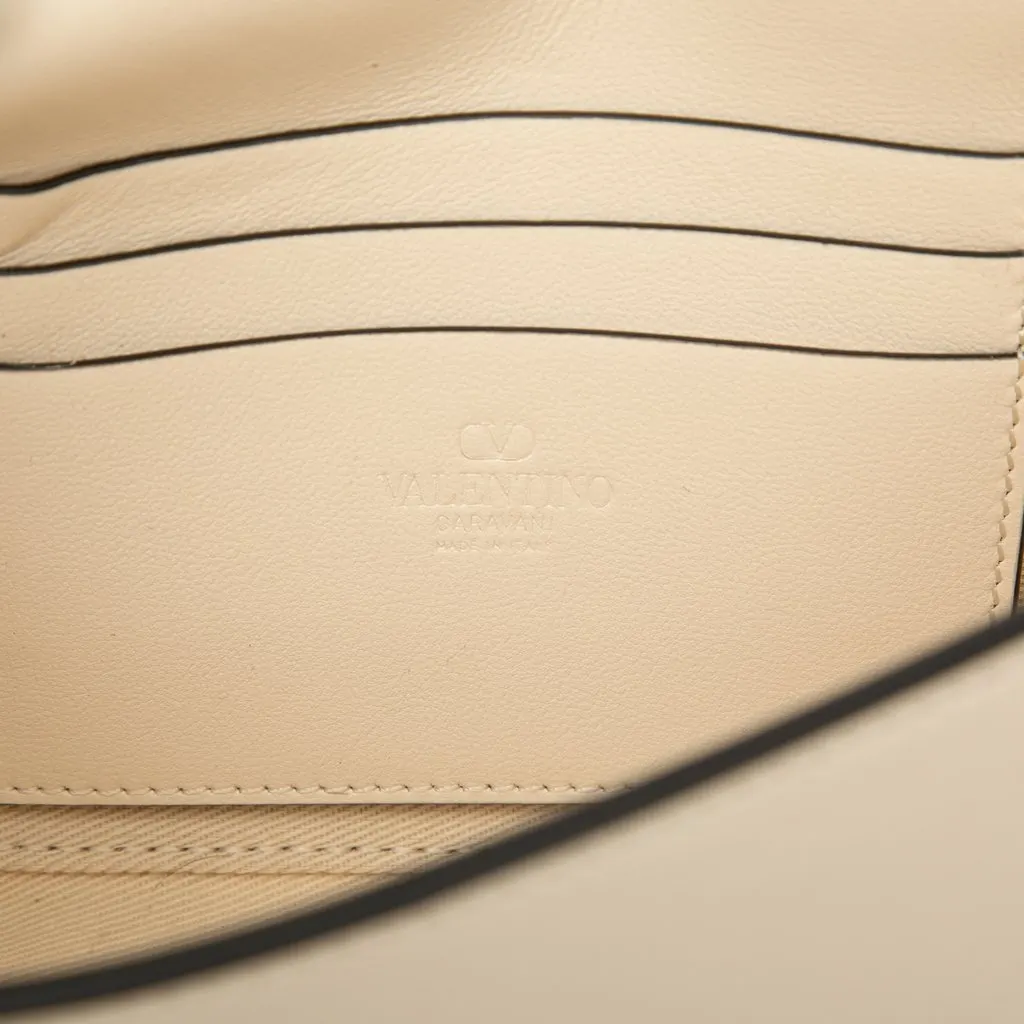 Valentino Small Calfskin VLogo Walk Crossbody White Leather Very good - Box View