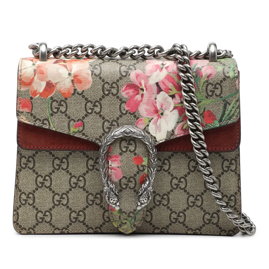 Gucci Small GG Supreme Blooms Dionysus Crossbody Beige Very good - Front View