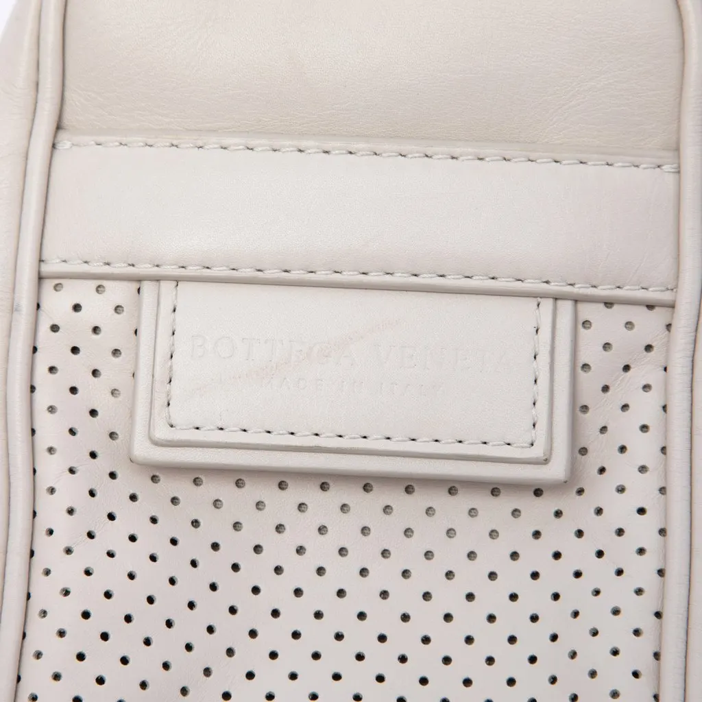 Bottega Veneta Perforated Calfskin Leggero Crossbody White Leather Very good - Box View