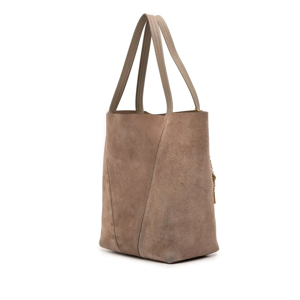 Chloé Medium Suede Spin Tote Brown Leather Very good - Back View