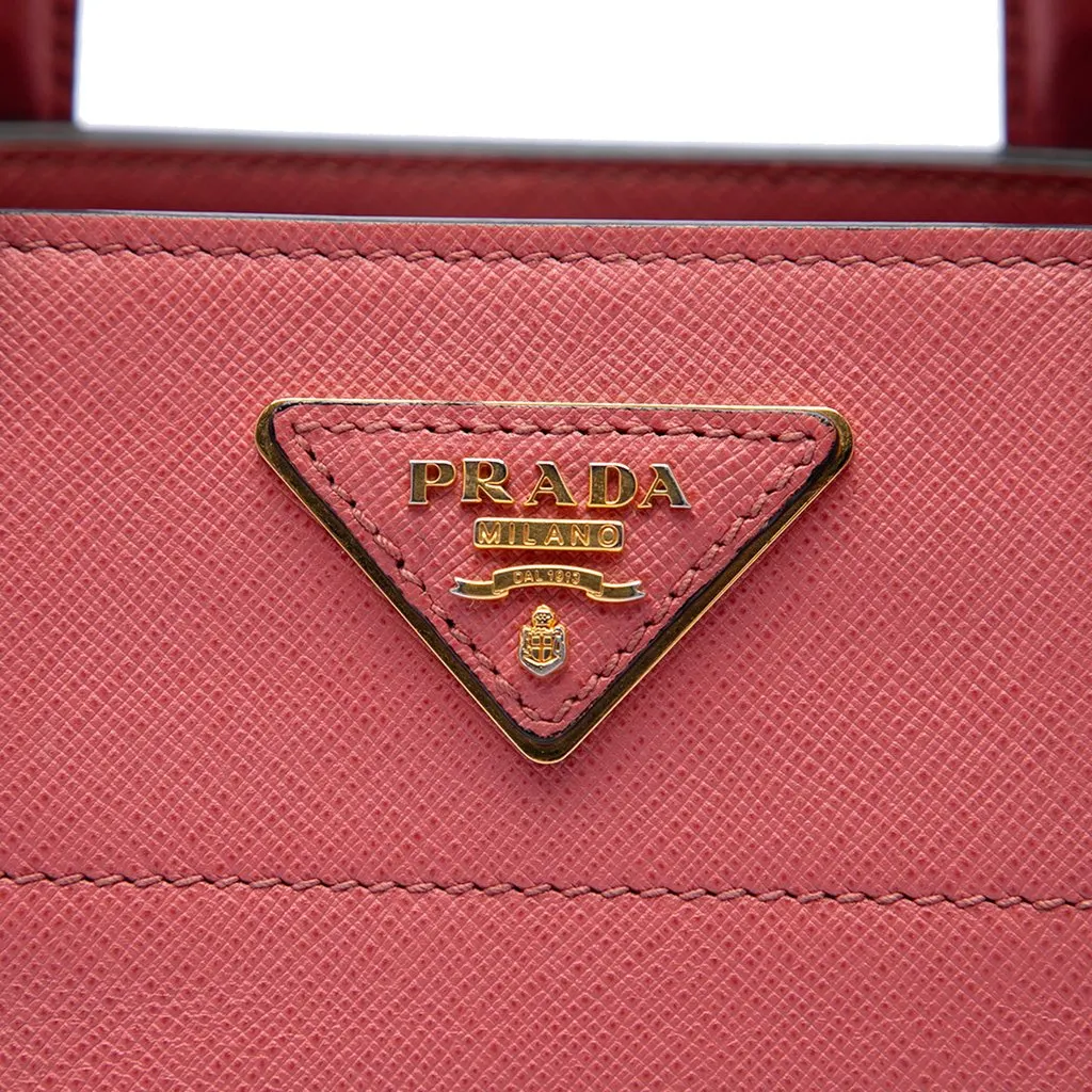 Prada Saffiano Soft Triple Pocket Tote Pink Leather Good - Box View