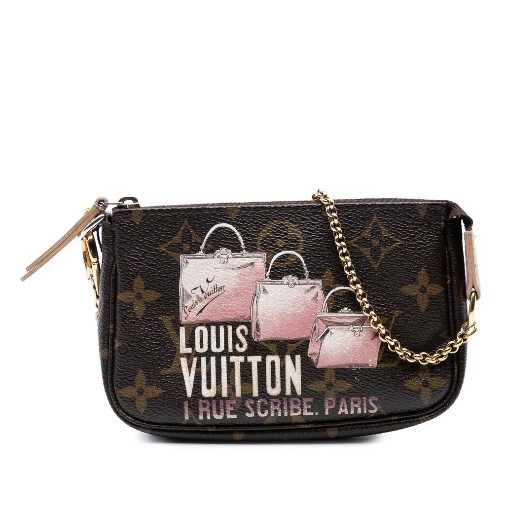 Louis Vuitton Monogram Affiche Mini Pochette Accessoires Brown Very good - Front View