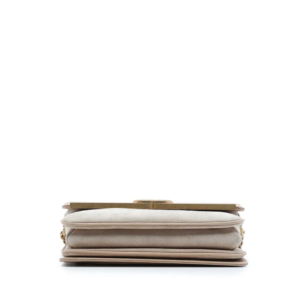 Chanel Small CC Stitched Caviar and Suede Lady Coco Flap Beige Leather Very good - Inside View