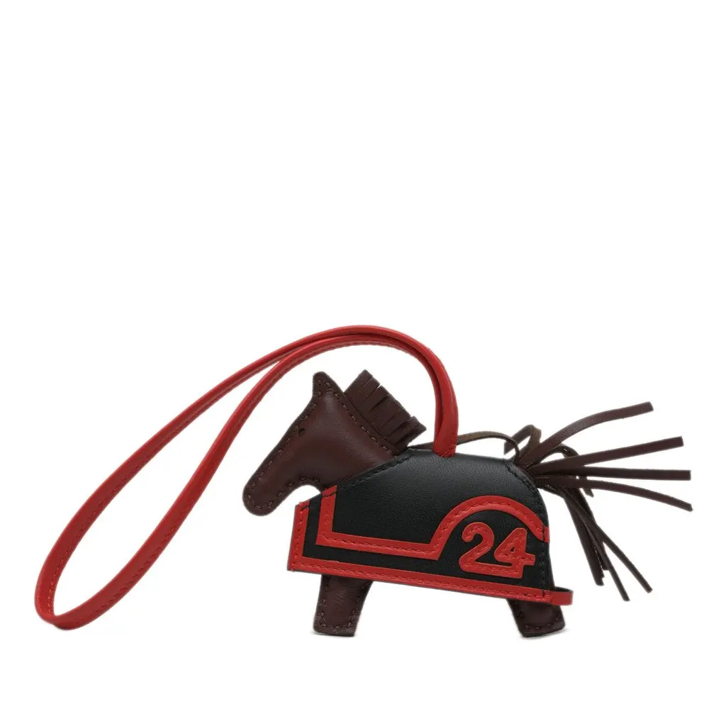 Hermès Milo Lambskin Rodeo Robeo 24 Bag Charm PM Red Leather Very good - Front View