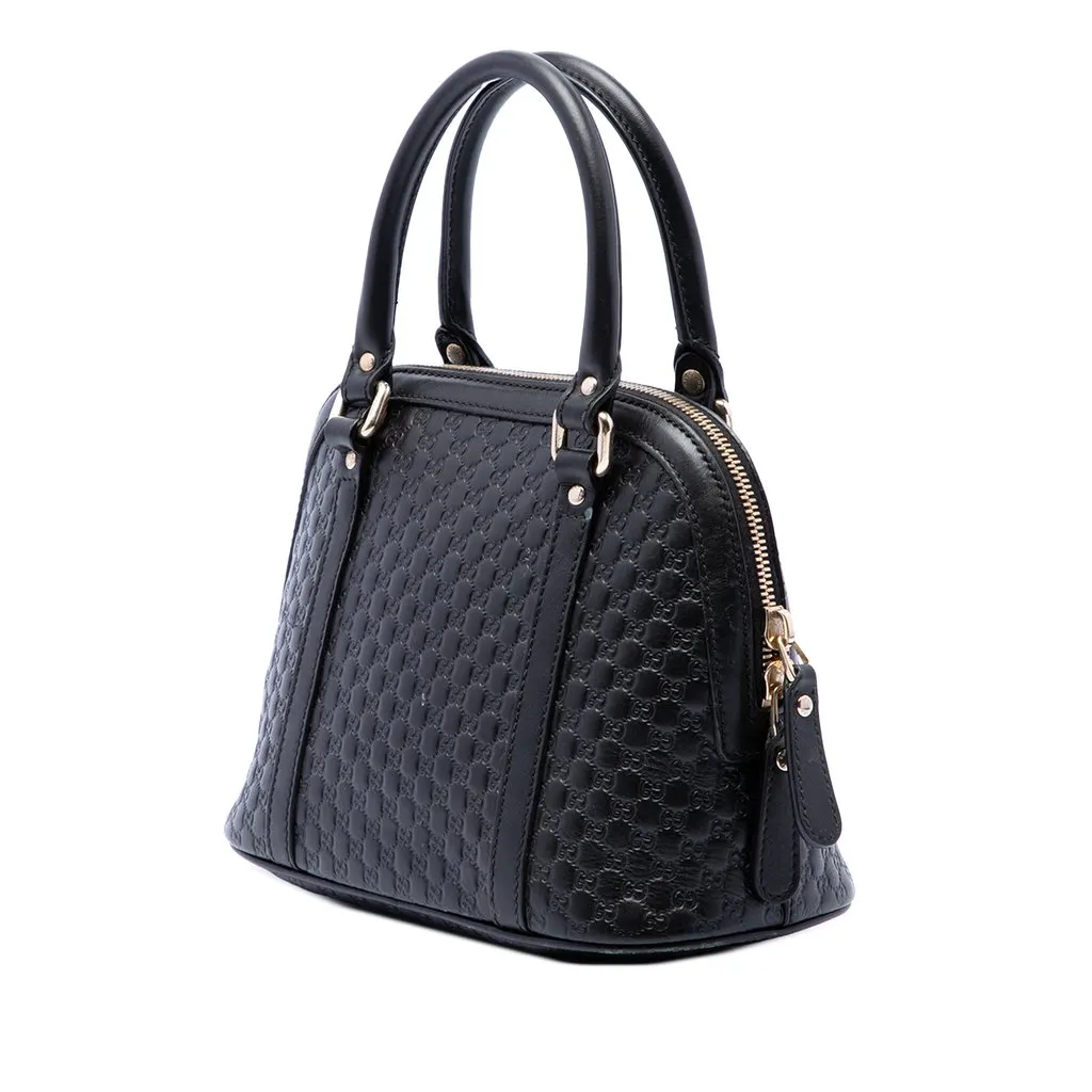 Gucci Mini Microguccissima Dome Satchel Black Leather Very good - Back View