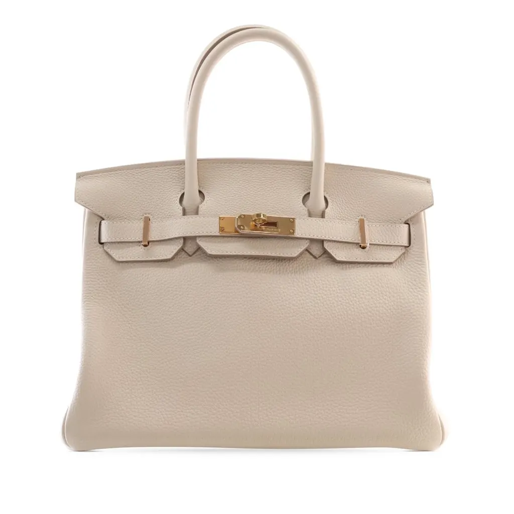 Hermès Togo Birkin Retourne 30 White Leather Very good - Front View