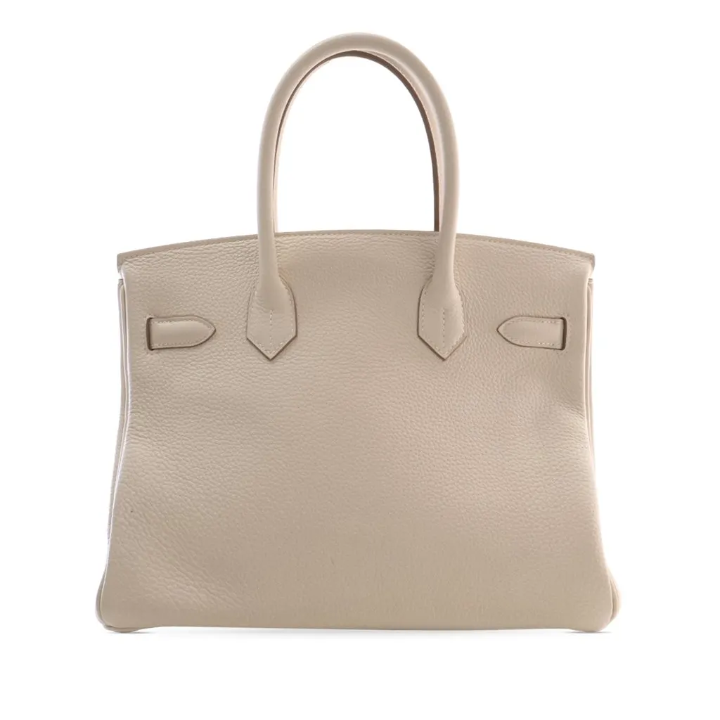 Hermès Togo Birkin Retourne 30 White Leather Very good - Back View