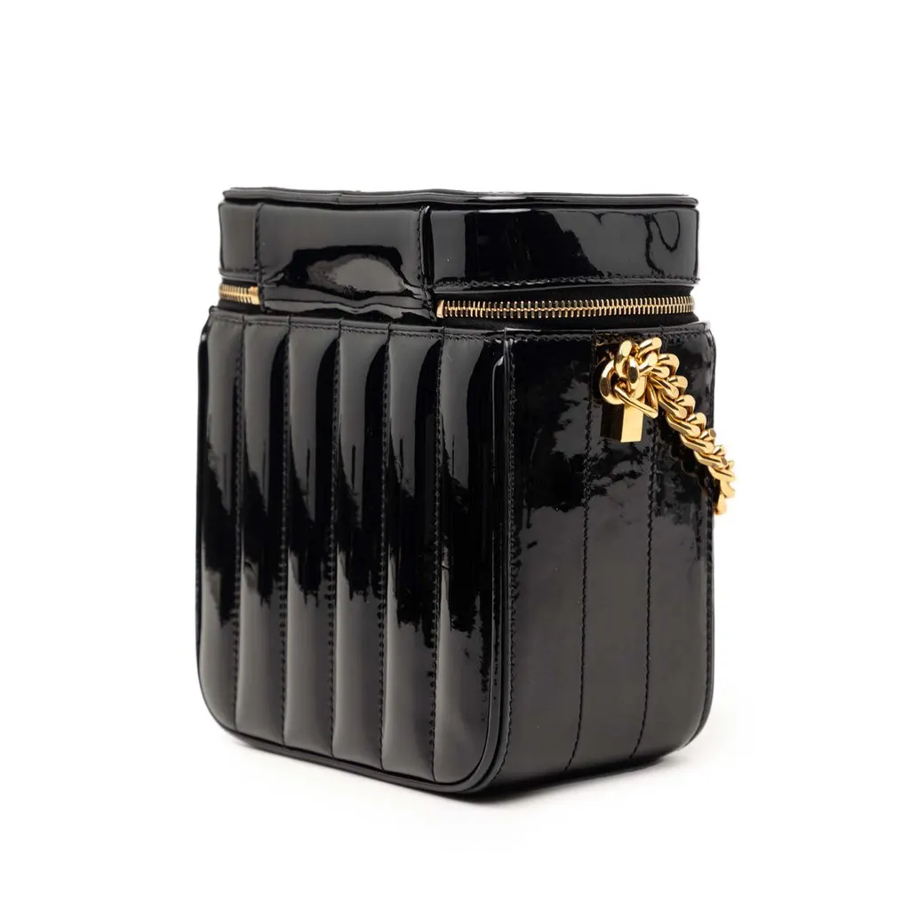 Saint Laurent Matelasse Patent Monogram Vicky Vanity Bag Black Leather Very good - Back View