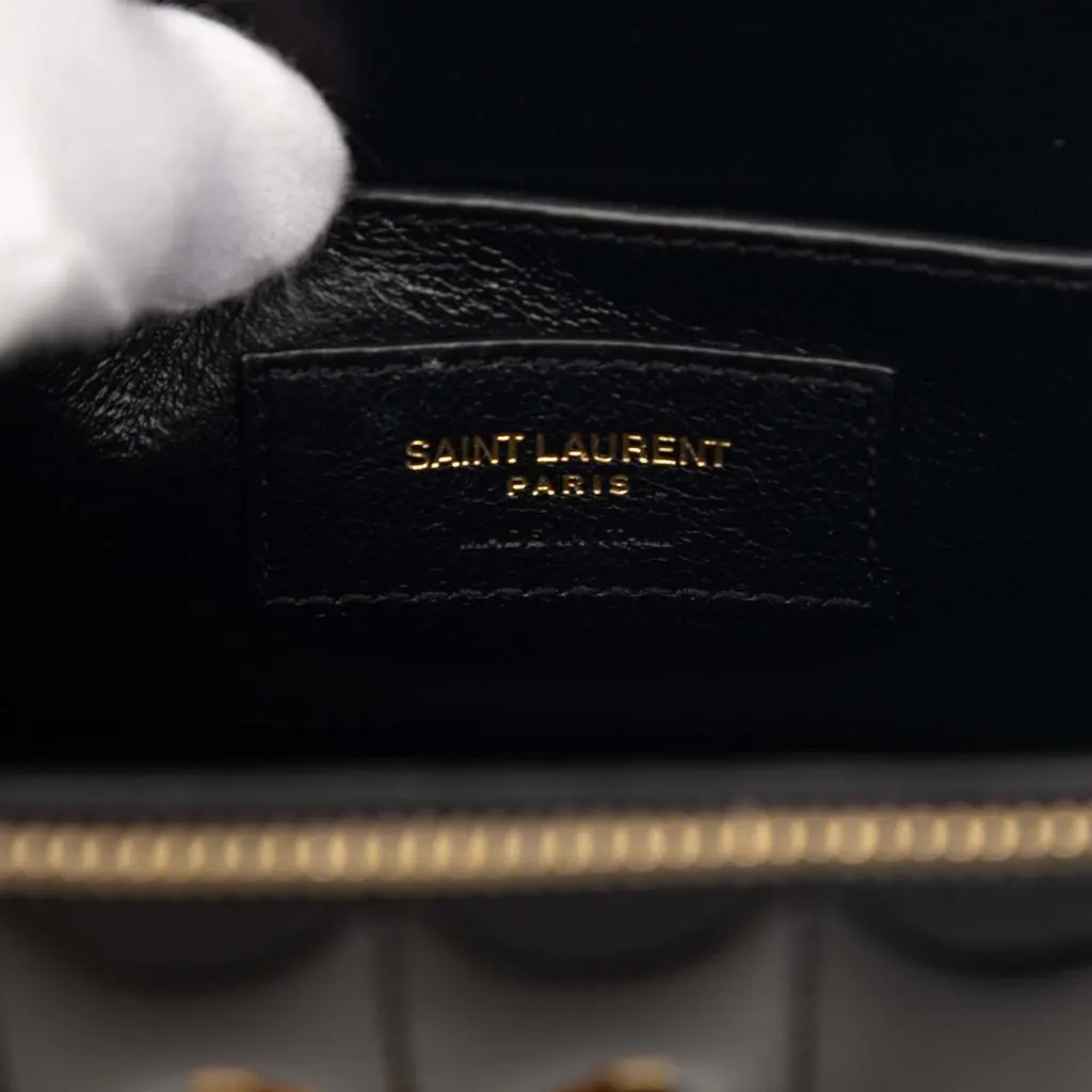 Saint Laurent Matelasse Patent Monogram Vicky Vanity Bag Black Leather Very good - Box View
