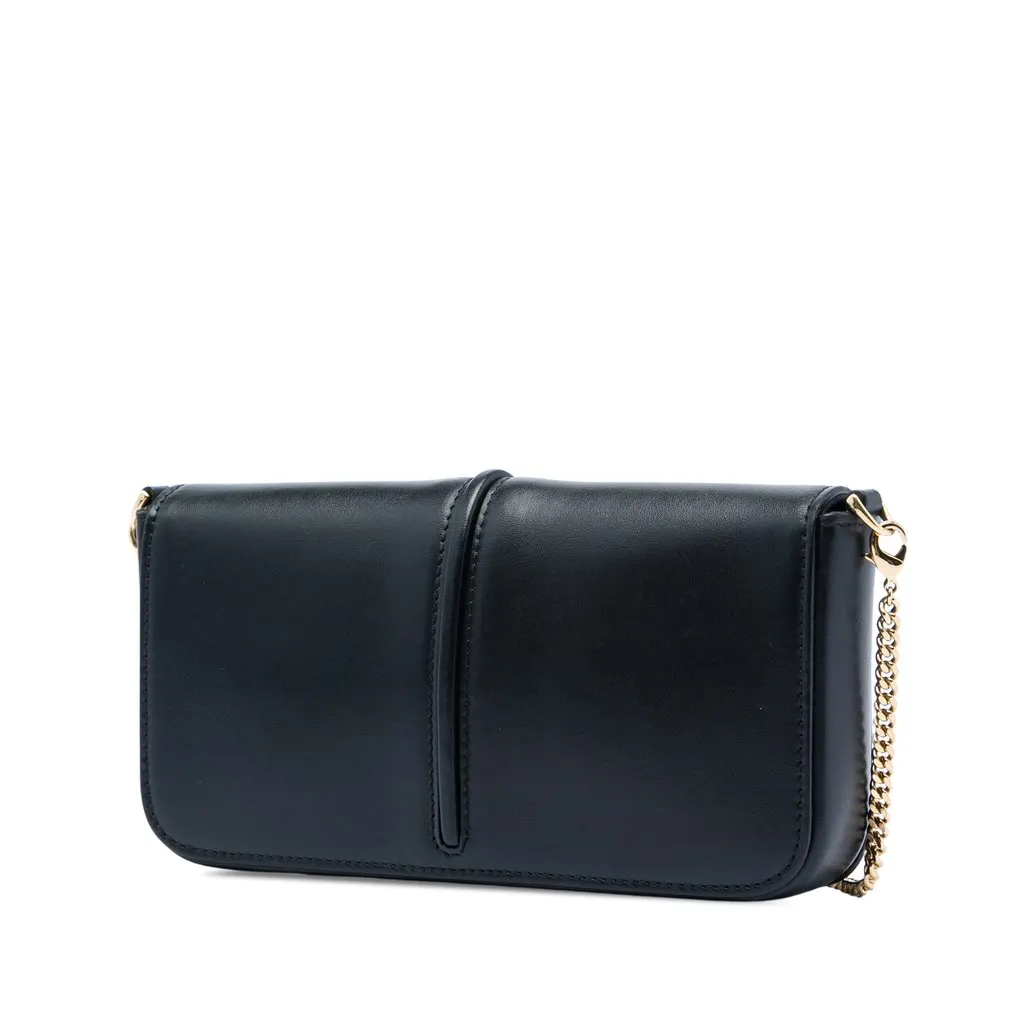Fendi Leather Fendigraphy Wallet On Chain Black Leather Very good - Back View