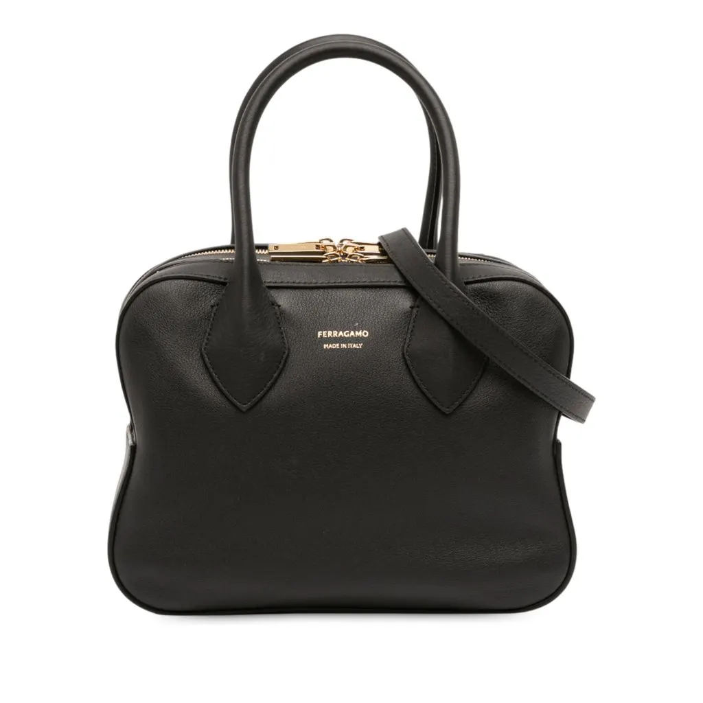 Salvatore Ferragamo Mini Leather Star Satchel Black Leather Very good - Front View