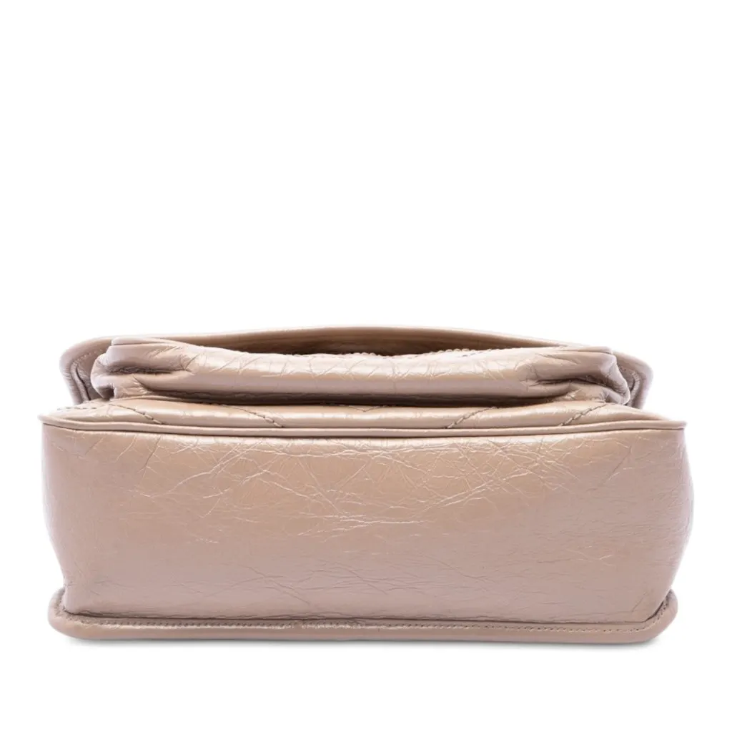 Saint Laurent Medium Crinkled Calfskin Niki Beige Leather Good - Inside View