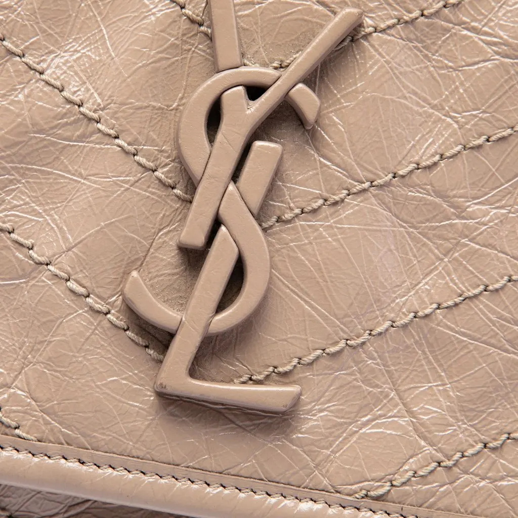 Saint Laurent Medium Crinkled Calfskin Niki Beige Leather Good - Box View