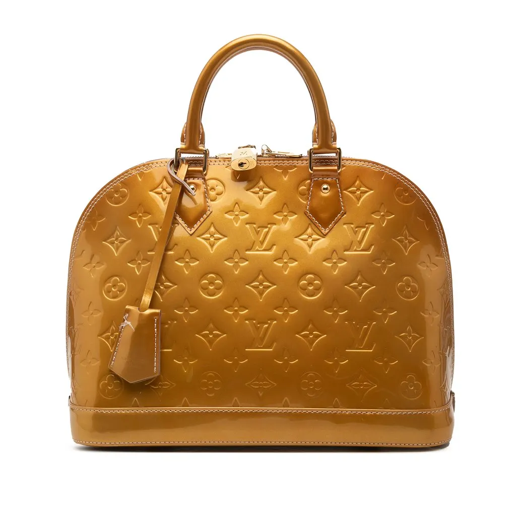 Louis Vuitton Monogram Vernis Alma PM Gold Large Leather