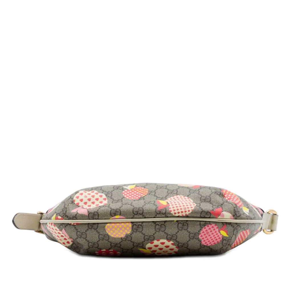 Gucci Small GG Supreme Les Pommes Ophidia Half Moon Crossbody Beige Very good - Inside View