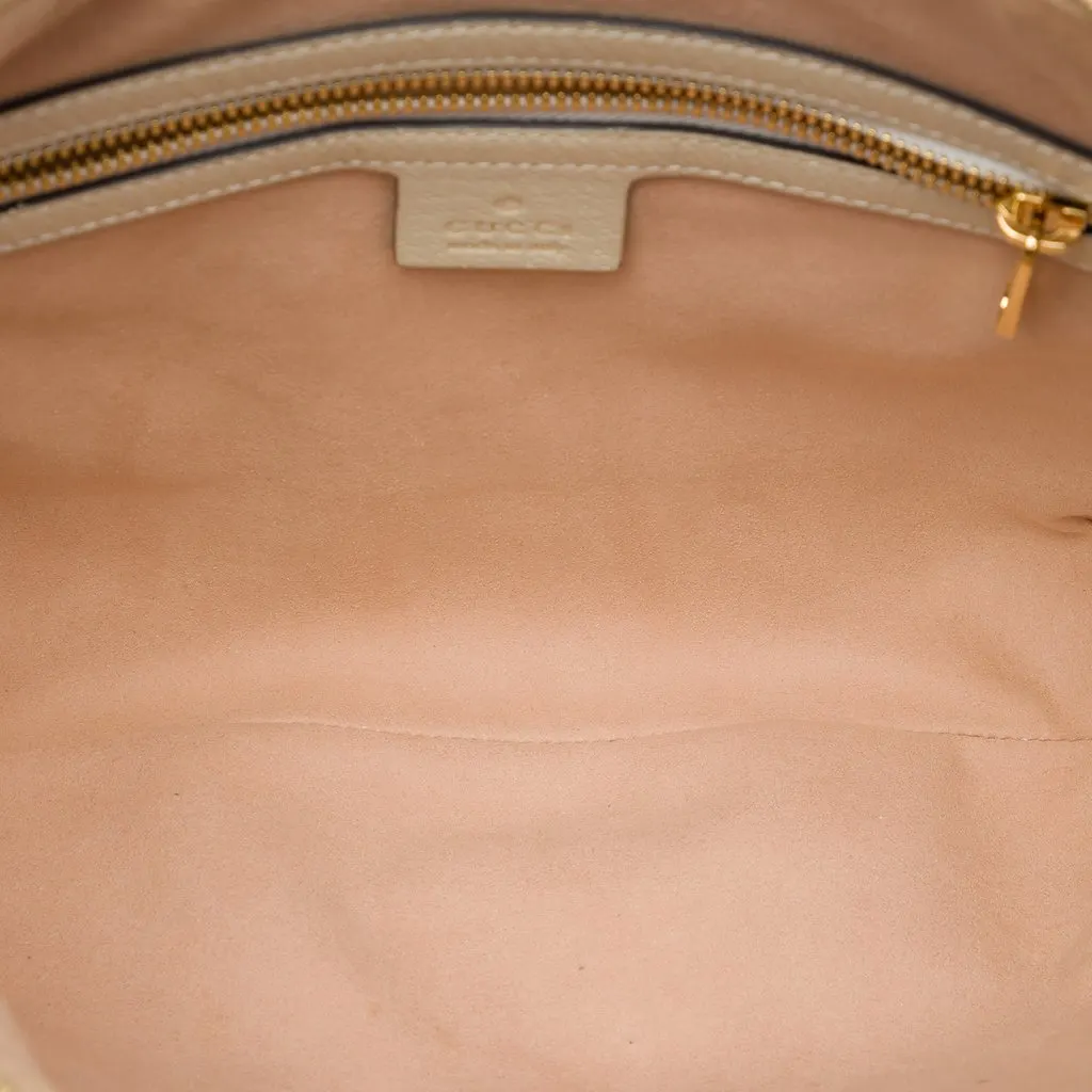 Gucci Small GG Supreme Les Pommes Ophidia Half Moon Crossbody Beige Very good - Model View