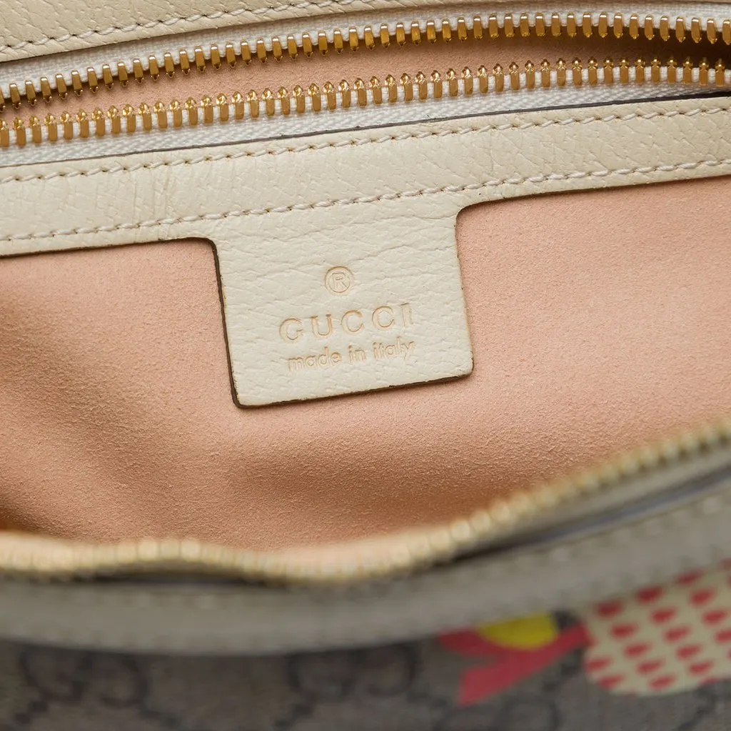 Gucci Small GG Supreme Les Pommes Ophidia Half Moon Crossbody Beige Very good - Box View