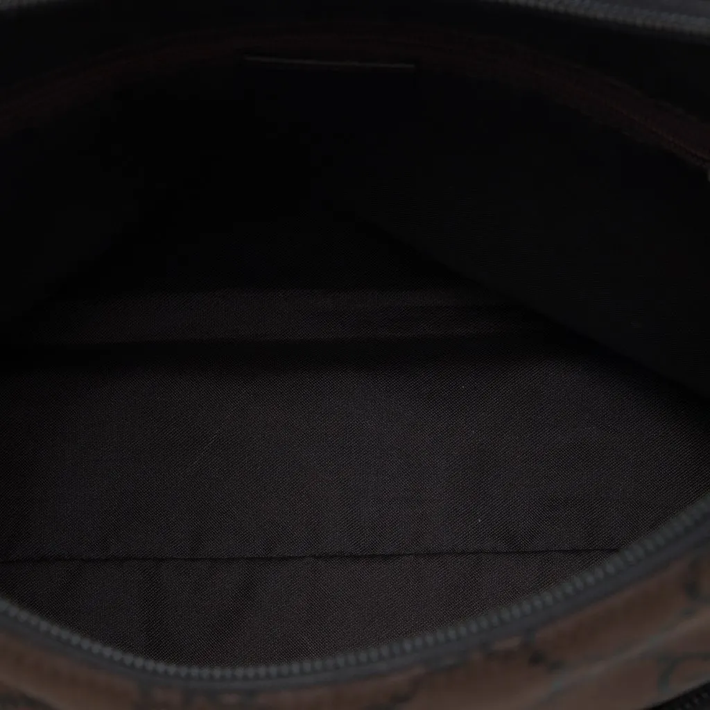 Gucci GG Nylon Shoulder Bag Brown Very good - Model View