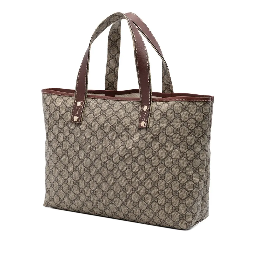 Gucci Medium GG Supreme Web Loop Tote Beige Very good - Back View