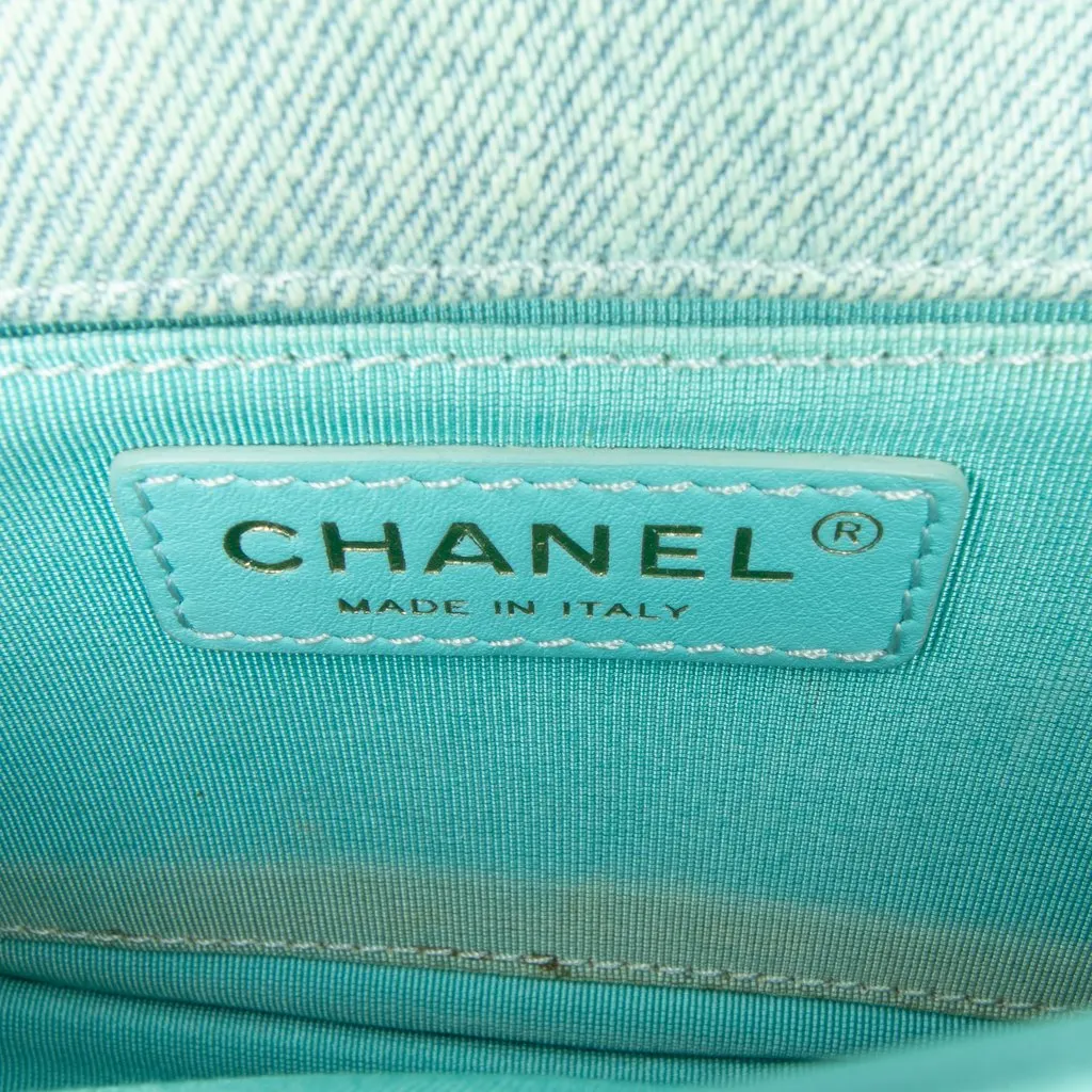Chanel Mini CC Quilted Denim Messenger Flap Blue Very good - Box View