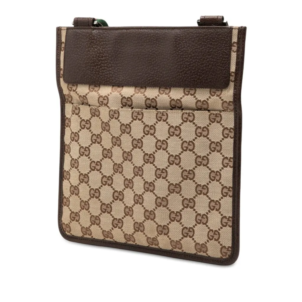 Gucci GG Canvas Web Crossbody Beige Canvas Very good - Back View