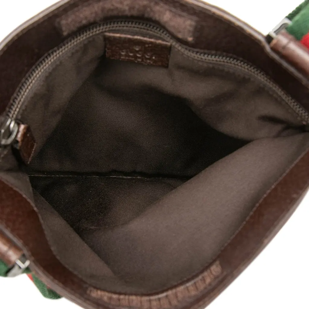 Gucci GG Canvas Web Crossbody Beige Canvas Very good - Model View
