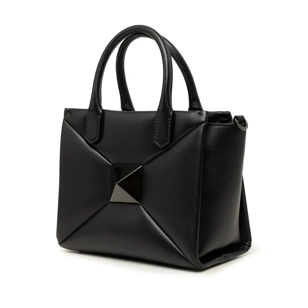 Valentino Small Nappa One Stud Top Handle Bag Black Leather Very good - Back View