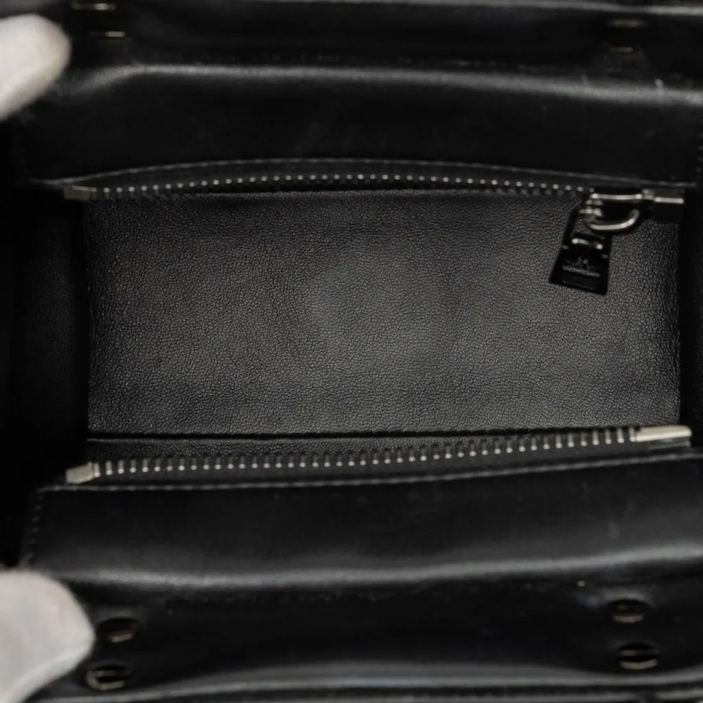 Valentino Small Nappa One Stud Top Handle Bag Black Leather Very good - Model View
