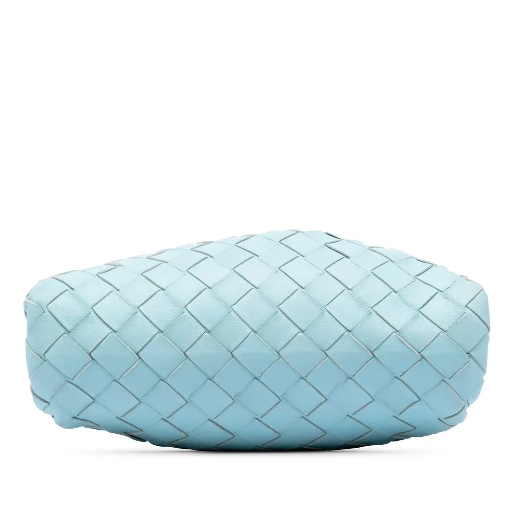 Bottega Veneta Nappa Intrecciato The Mini Pouch Crossbody Blue Leather Very good - Inside View