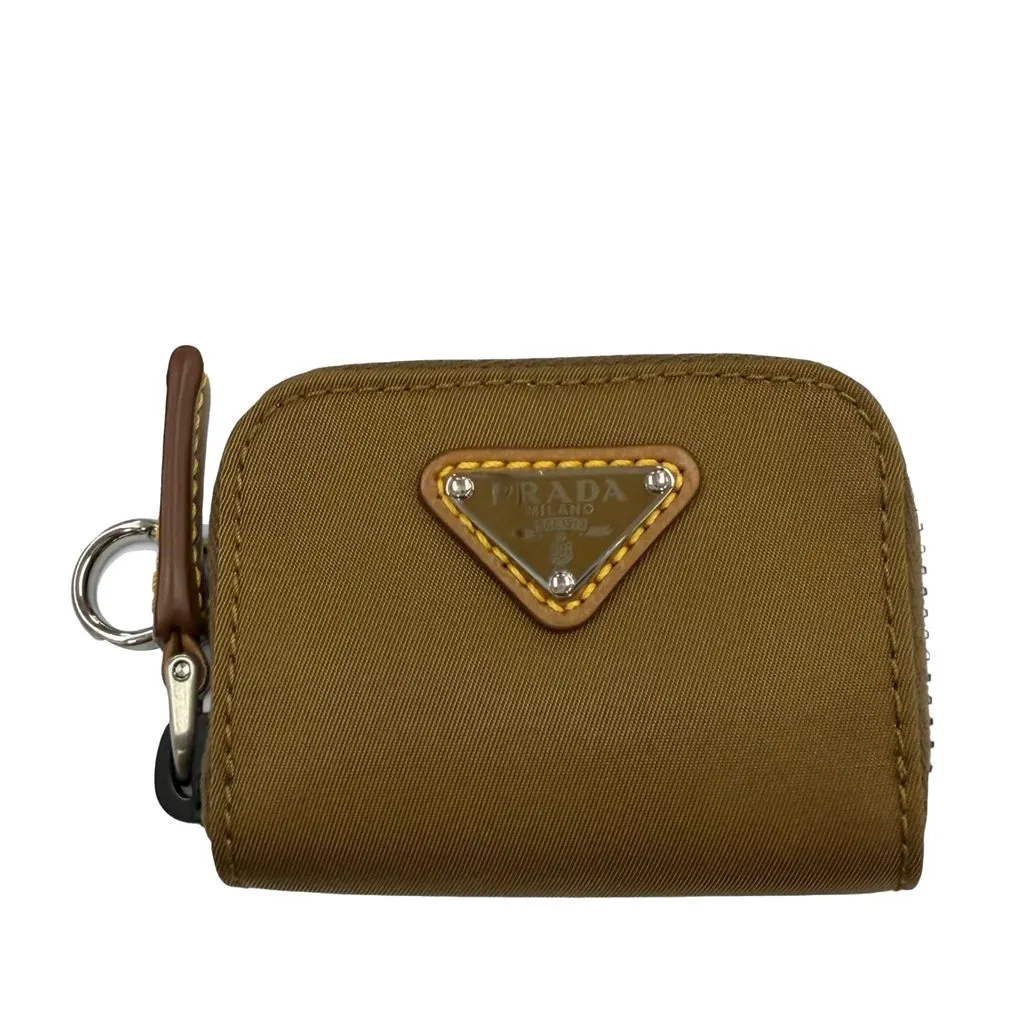 Prada Re Nylon Travel Pocket Double Zip Crossbody Brown Very good - Back View