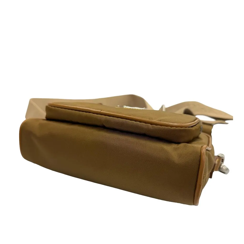 Prada Re Nylon Travel Pocket Double Zip Crossbody Brown Very good - Inside View