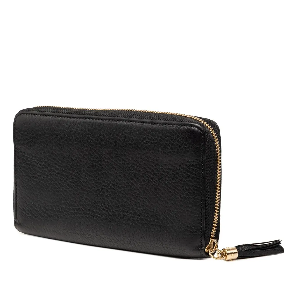 Gucci Calfskin Soho Zip Around Continental Wallet Black Leather Very good - Back View