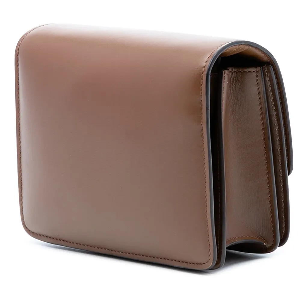 Celine Small Calfskin Classic Box Brown Leather Good - Back View