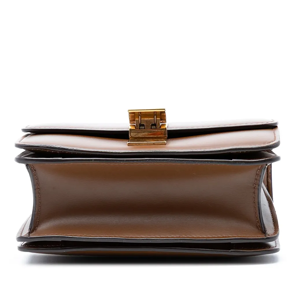Celine Small Calfskin Classic Box Brown Leather Good - Inside View