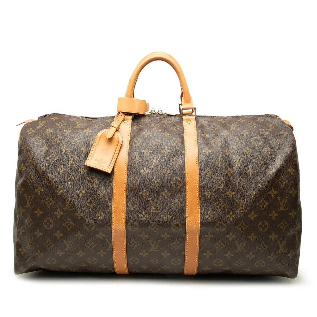 Louis Vuitton Monogram Keepall 55 Brown Canvas Very good - Front View