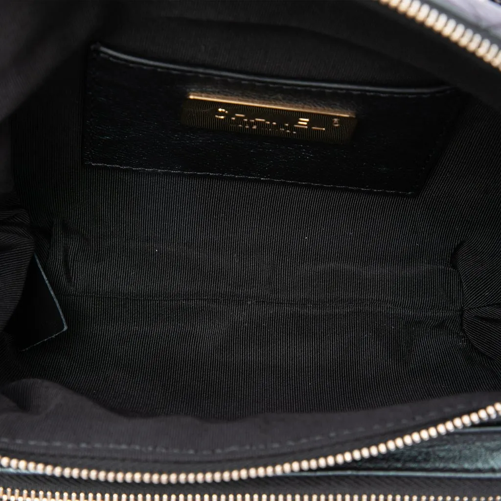 Chanel Iridescent Calfskin All About Waist Belt Bag Black Leather Good - Model View