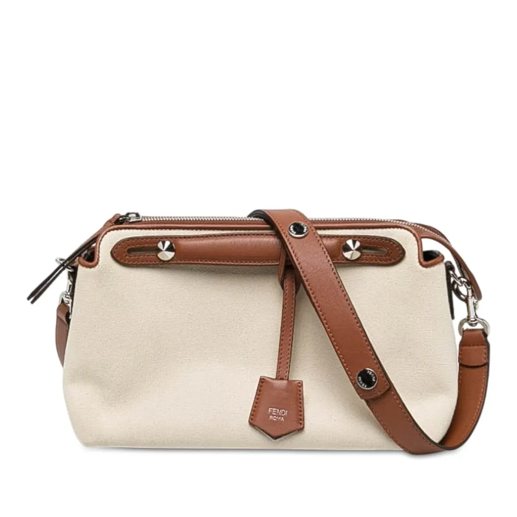 Fendi Medium Canvas By The Way Satchel Brown Canvas Very good - Front View