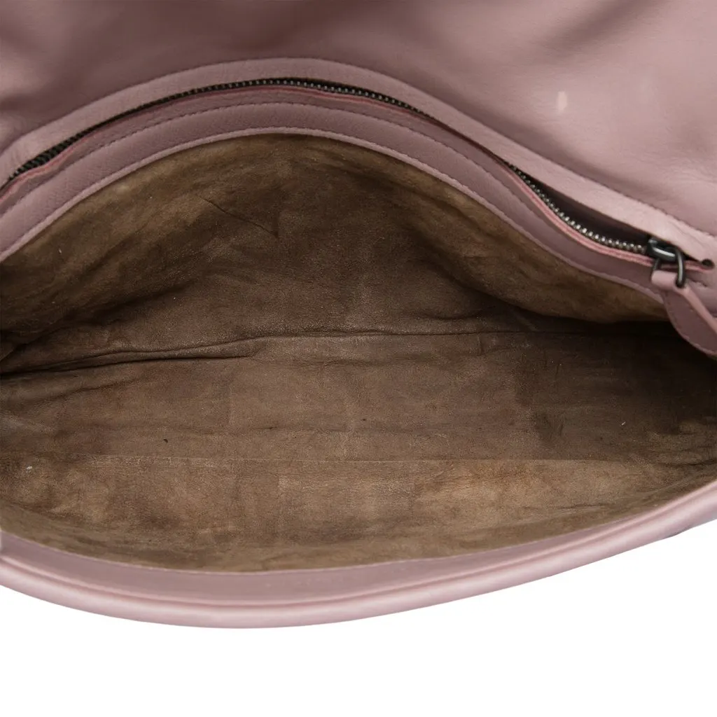 Bottega Veneta Nappa Intrecciato Flap Crossbody Pink Leather Good - Model View
