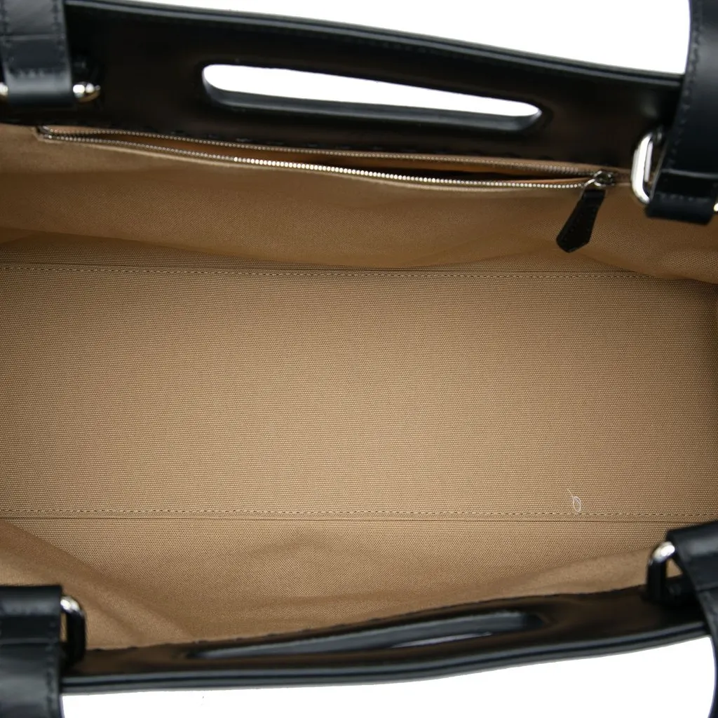 Fendi Canvas Logo Cut Out Handle Shopper Tote Beige Very good - Model View