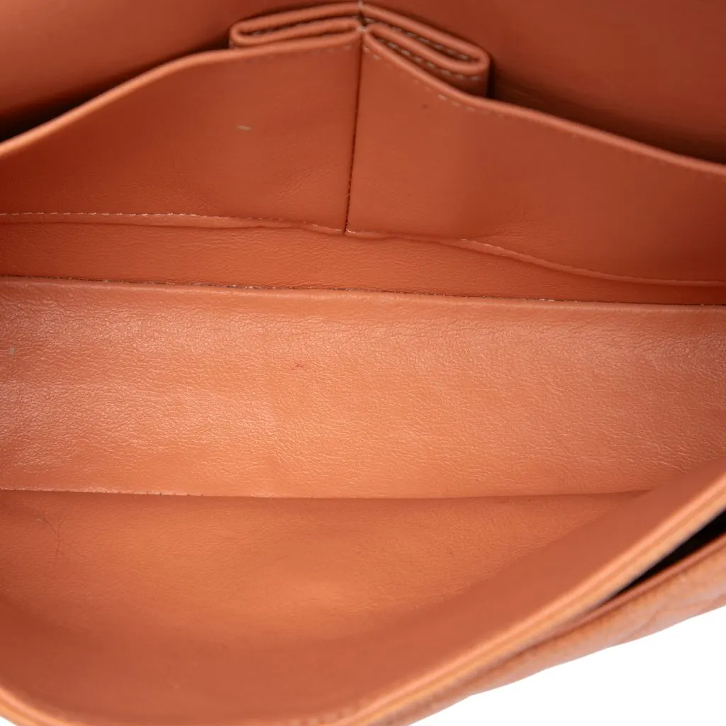 Chanel Medium Classic Caviar Double Flap Orange Leather Very good - Model View