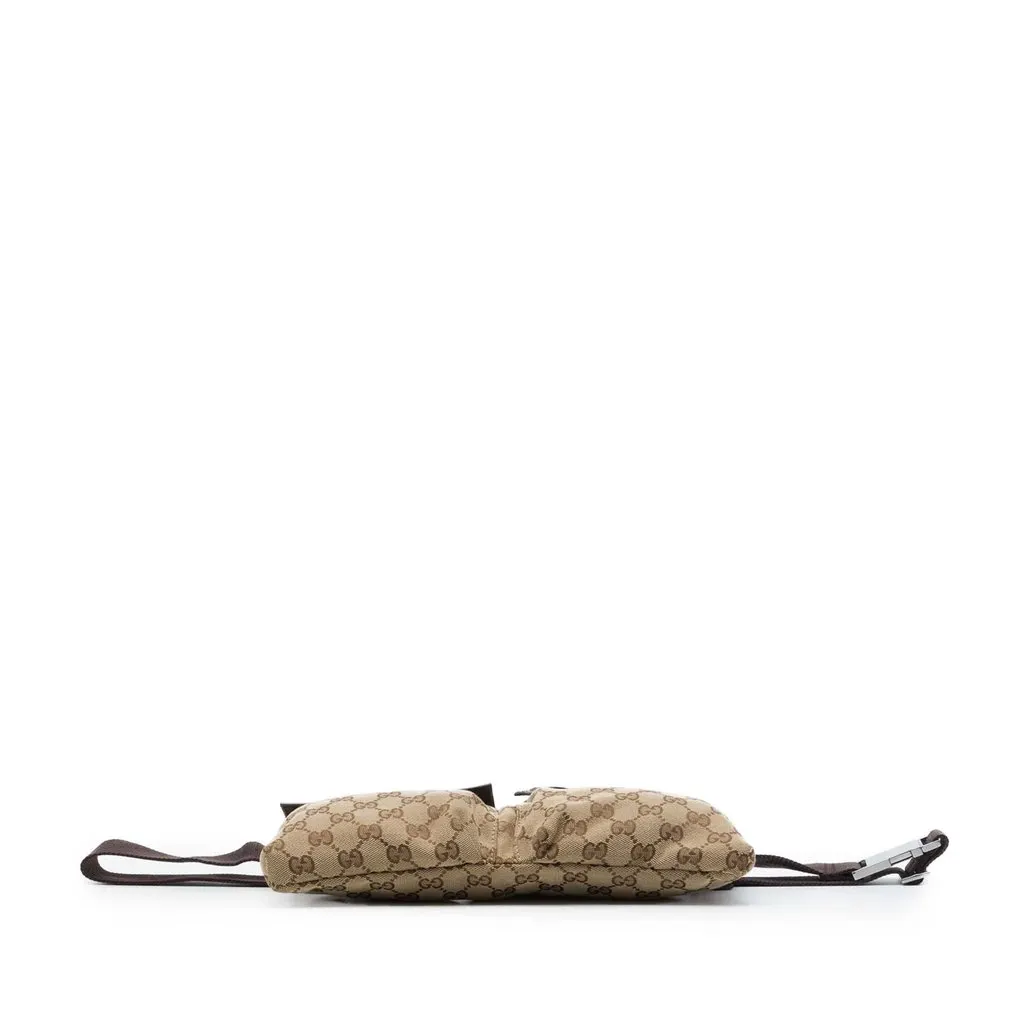 Gucci GG Canvas Double Pocket Belt Bag Beige Canvas Very good - Inside View