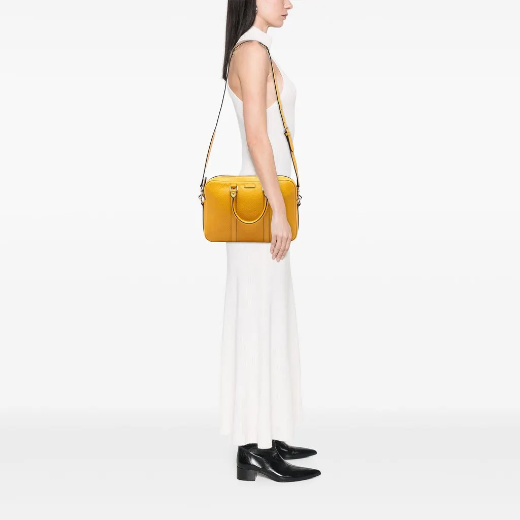 Gucci Medium Diamante Bright Leather Business Bag Yellow Leather Very good - Box View