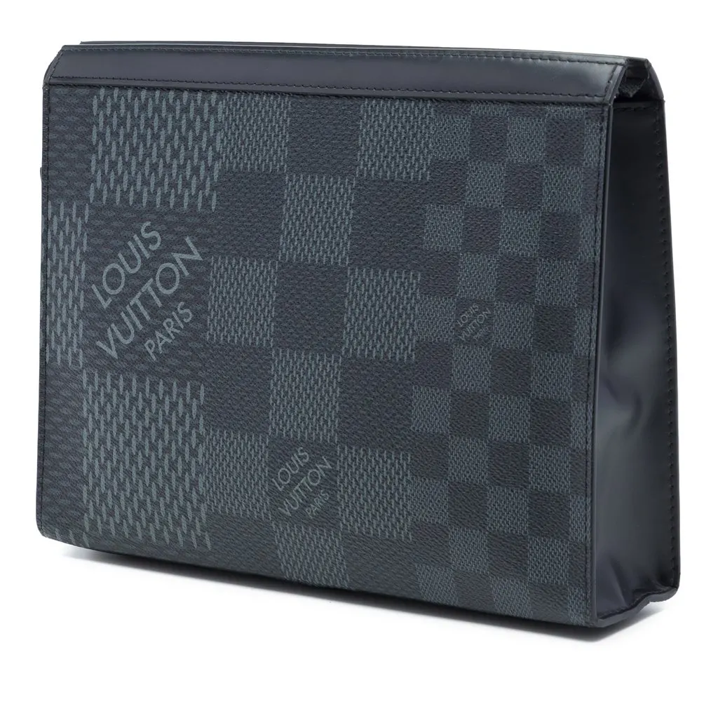 Louis Vuitton Damier Graphite 3D Pochette Voyage MM Black Very good - Back View