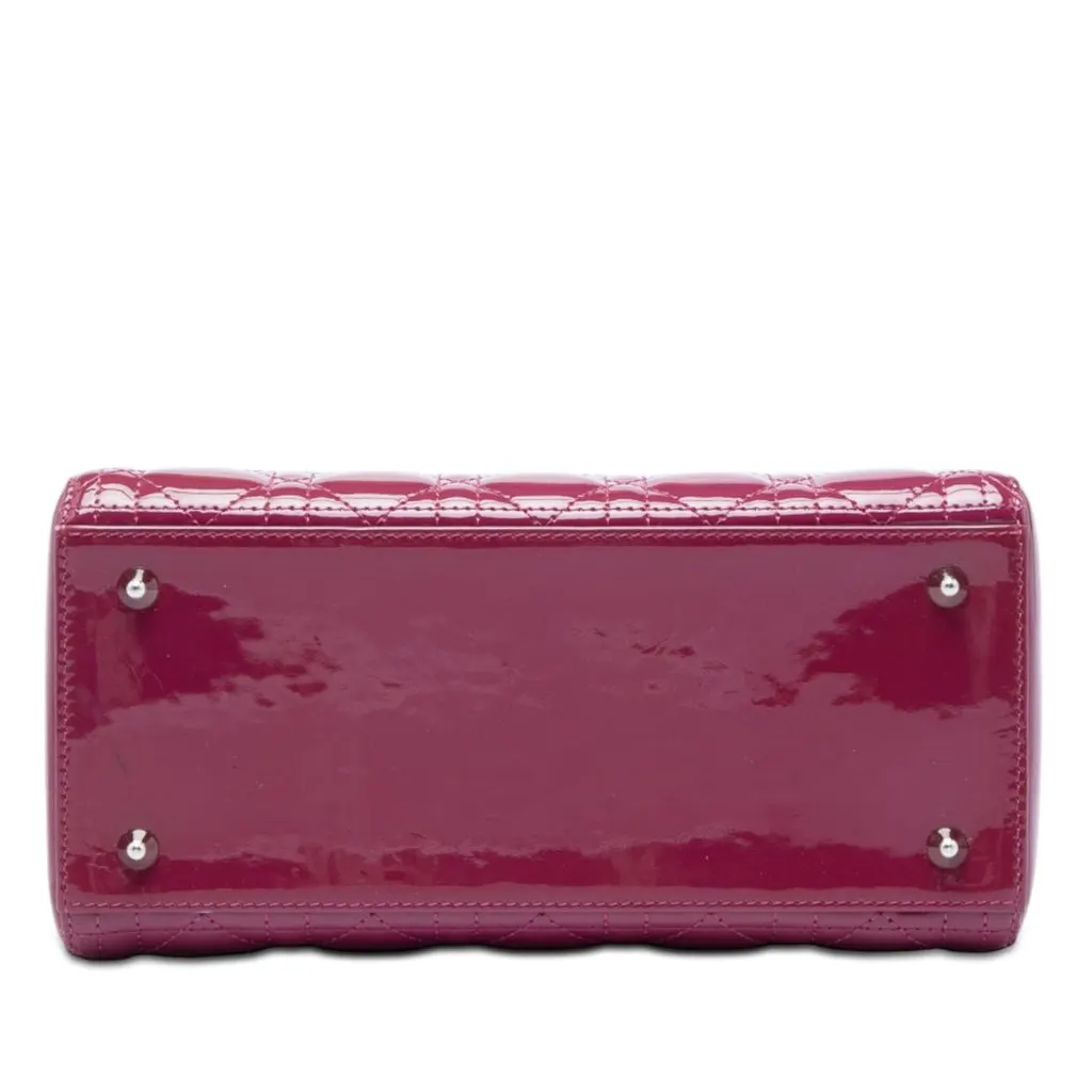 Dior Medium Patent Cannage Lady Dior Pink Leather Very good - Inside View
