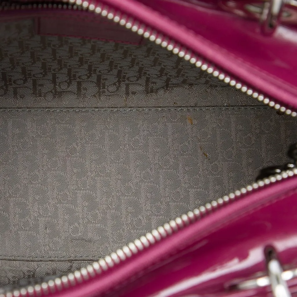 Dior Medium Patent Cannage Lady Dior Pink Leather Very good - Model View